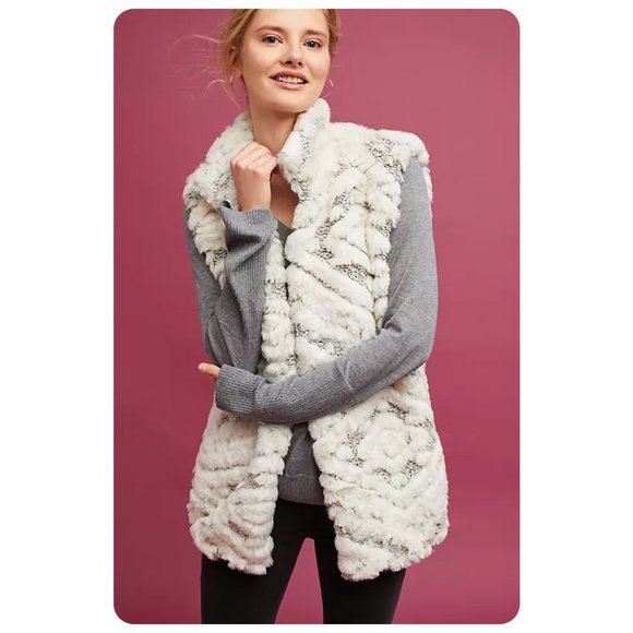 NWT Anthropologie Amadi Basia Faux Fur Vest Sz S - Picture 1 of 8